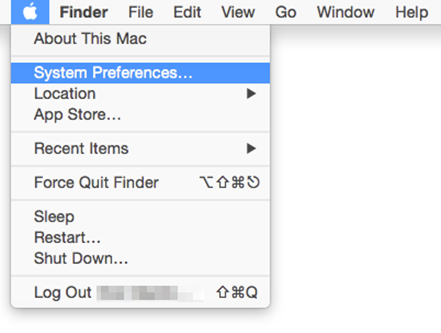 Click the Apple icon then select System Preferences